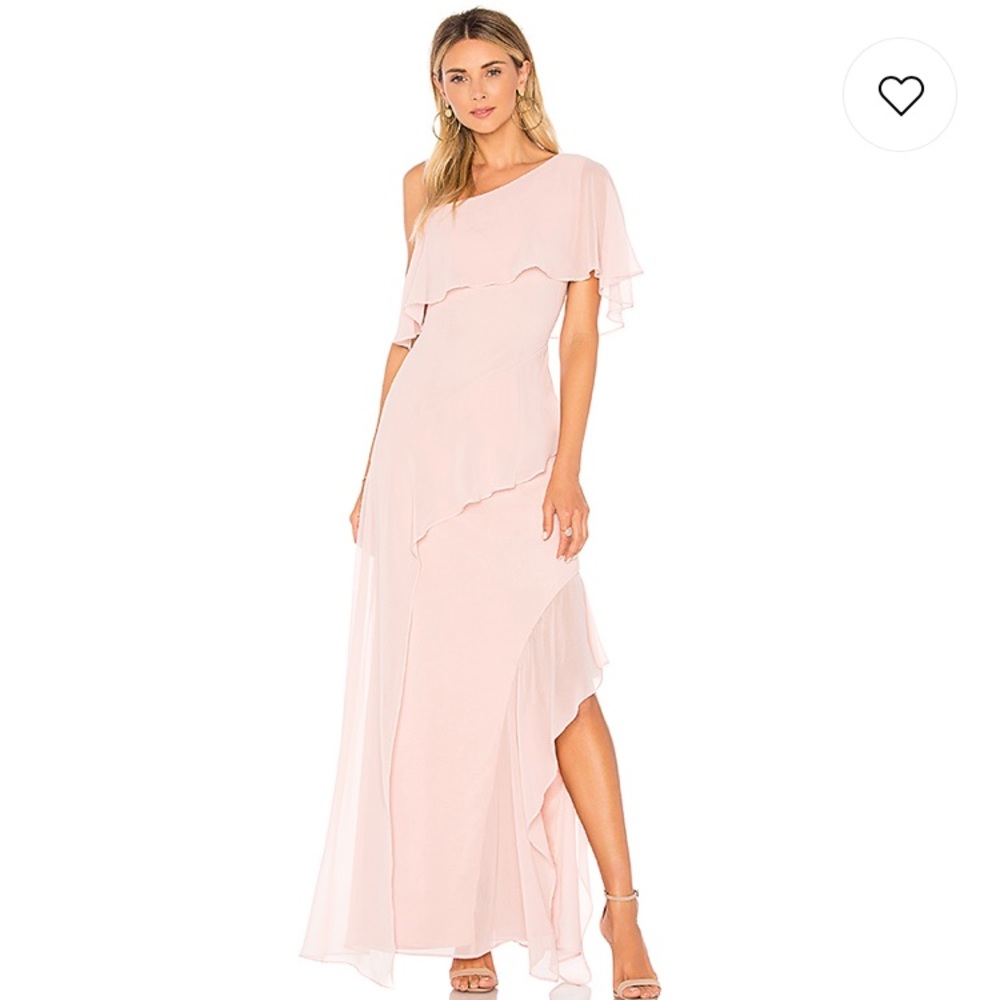 Light Blush Asymmetrical Long Dress- Size XS